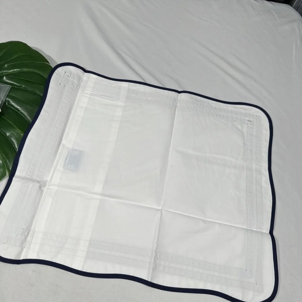 NIB $115‎ Matouk [ Boudoir Sham ] Luca 500TC Cotton in River Navy Blue